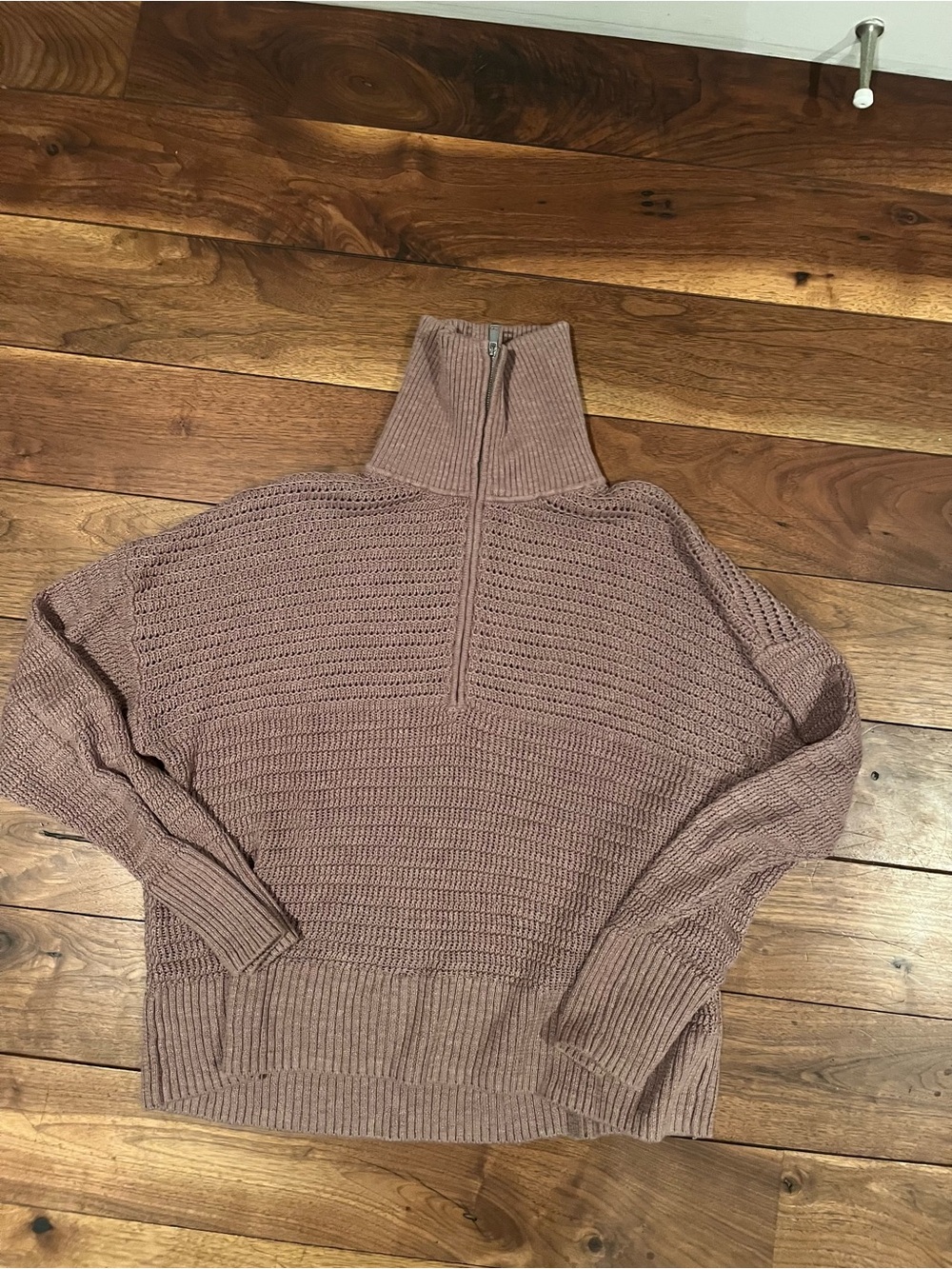 Faherty Brown Half-Zip Turtleneck Sweater
